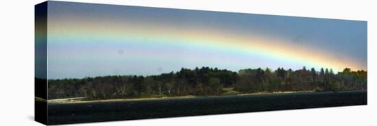 Rainbow Stretches over Mackworth Island, in Casco Bay Along the Atlantic Ocean in Falmouth, Maine-null-Stretched Canvas