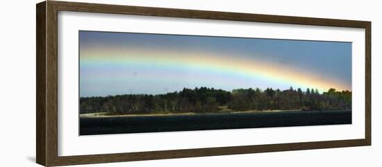 Rainbow Stretches over Mackworth Island, in Casco Bay Along the Atlantic Ocean in Falmouth, Maine-null-Framed Photographic Print