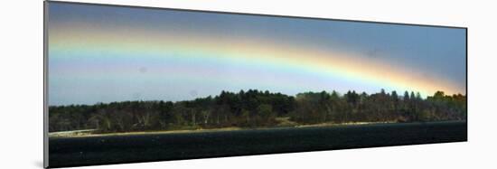 Rainbow Stretches over Mackworth Island, in Casco Bay Along the Atlantic Ocean in Falmouth, Maine-null-Mounted Photographic Print