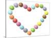 Rainbow Sweets in Heart Shape-Tom Quartermaine-Stretched Canvas