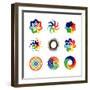 Rainbow Symbols-diagon-Framed Art Print