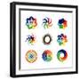 Rainbow Symbols-diagon-Framed Art Print