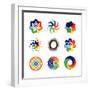 Rainbow Symbols-diagon-Framed Art Print