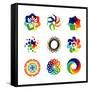 Rainbow Symbols-diagon-Framed Stretched Canvas