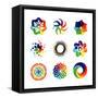 Rainbow Symbols-diagon-Framed Stretched Canvas