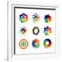 Rainbow Symbols-diagon-Framed Art Print