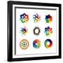 Rainbow Symbols-diagon-Framed Art Print