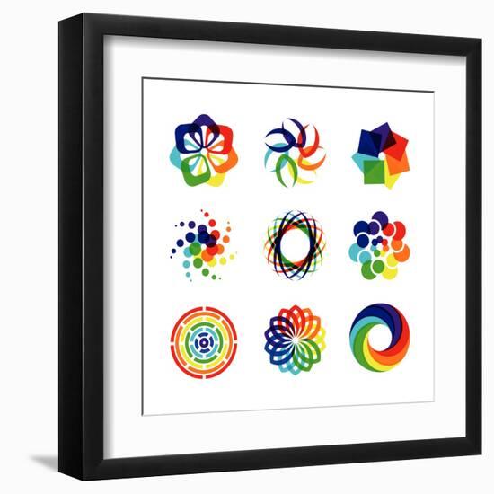 Rainbow Symbols-diagon-Framed Art Print