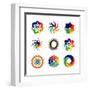 Rainbow Symbols-diagon-Framed Art Print