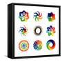 Rainbow Symbols-diagon-Framed Stretched Canvas