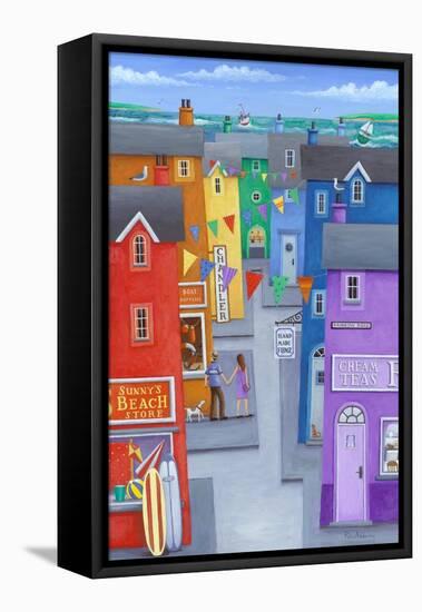 Rainbow Town-Peter Adderley-Framed Stretched Canvas