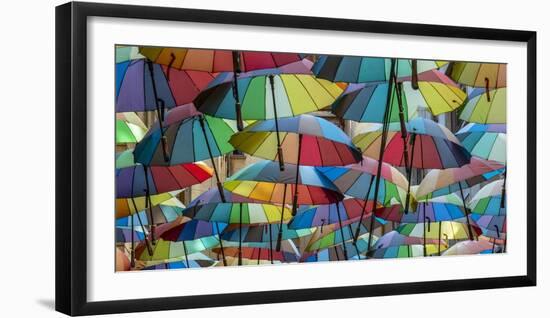 Rainbow umbrellas, Bucharest, Romania-Art Wolfe Wolfe-Framed Photographic Print