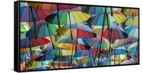 Rainbow umbrellas, Bucharest, Romania-Art Wolfe Wolfe-Framed Stretched Canvas