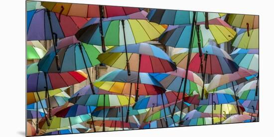 Rainbow umbrellas, Bucharest, Romania-Art Wolfe Wolfe-Mounted Photographic Print