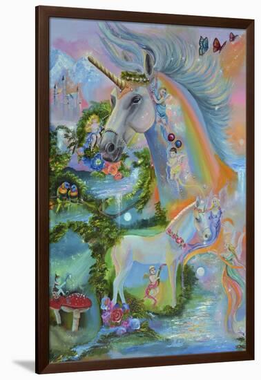 Rainbow Unicorns-Sue Clyne-Framed Giclee Print