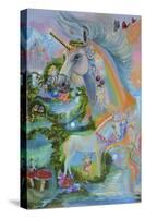 Rainbow Unicorns-Sue Clyne-Stretched Canvas