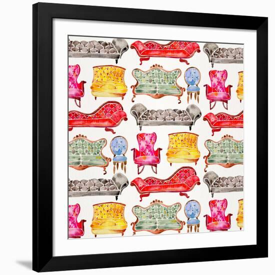 Rainbow Victorian Lounge Pattern-Cat Coquillette-Framed Giclee Print