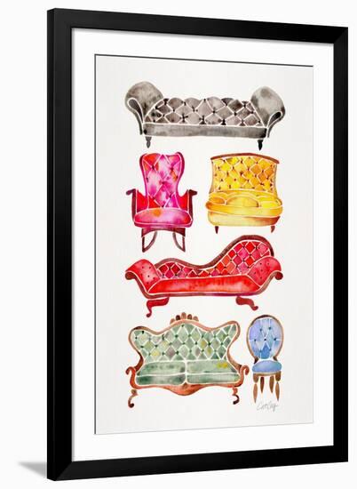 Rainbow Victorian Lounge-Cat Coquillette-Framed Art Print