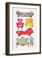 Rainbow Victorian Lounge-Cat Coquillette-Framed Art Print