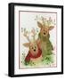 Raindeers with Scarves-Beverly Johnston-Framed Giclee Print