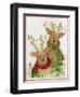 Raindeers with Scarves-Beverly Johnston-Framed Premium Giclee Print