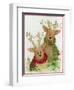 Raindeers with Scarves-Beverly Johnston-Framed Giclee Print