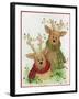 Raindeers with Scarves-Beverly Johnston-Framed Giclee Print