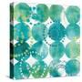 Raindots in Blue and Green-Wild Apple Portfolio-Stretched Canvas