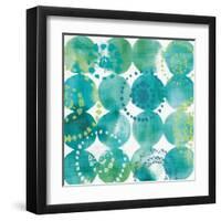 Raindots in Blue and Green-Wild Apple Portfolio-Framed Art Print