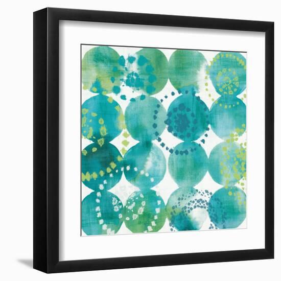 Raindots in Blue and Green-Wild Apple Portfolio-Framed Art Print