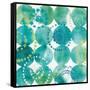 Raindots in Blue and Green-Wild Apple Portfolio-Framed Stretched Canvas