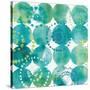 Raindots in Blue and Green-Wild Apple Portfolio-Stretched Canvas