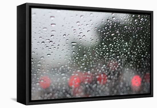 Raindrops on Glass-Jillian Melnyk-Framed Stretched Canvas