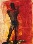 Man with Flute-Rainer Fetting-Stretched Canvas