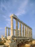 Poseidon Temple  in the evening light in  Sounion National Park, Attica, Greece-Rainer Hackenberg-Photographic Print