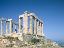 Poseidon Temple  in the evening light in  Sounion National Park, Attica, Greece-Rainer Hackenberg-Photographic Print