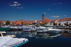 Europe, Germany, Binnenmuritz with Yacht Harbour-Rainer Waldkirch-Stretched Canvas