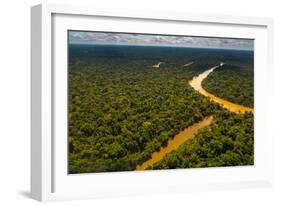 Rainforest Aerial, Yavari-Mirin River, Oxbow Lake and Primary Forest, Amazon Region, Peru-Redmond Durrell-Framed Photographic Print