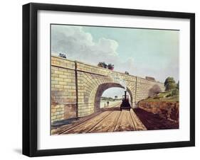 Rainhill Bridge, Plate 12 from Liverpool and Manchester Railway, Engraved by Henry Pyall-Thomas Talbot Bury-Framed Giclee Print