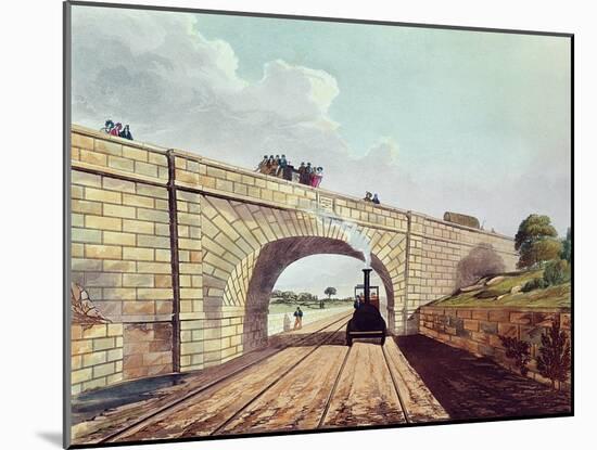 Rainhill Bridge, Plate 12 from Liverpool and Manchester Railway, Engraved by Henry Pyall-Thomas Talbot Bury-Mounted Giclee Print
