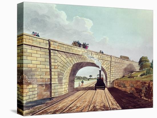 Rainhill Bridge, Plate 12 from Liverpool and Manchester Railway, Engraved by Henry Pyall-Thomas Talbot Bury-Stretched Canvas
