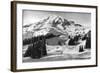 Rainier National Park - Early Spring in Paradise Valley Photograph-Lantern Press-Framed Art Print