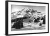 Rainier National Park - Early Spring in Paradise Valley Photograph-Lantern Press-Framed Art Print