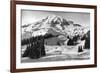 Rainier National Park - Early Spring in Paradise Valley Photograph-Lantern Press-Framed Art Print