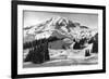 Rainier National Park - Early Spring in Paradise Valley Photograph-Lantern Press-Framed Art Print