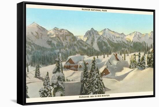 Rainier National Park in Winter, Washington-null-Framed Stretched Canvas