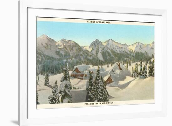 Rainier National Park in Winter, Washington-null-Framed Art Print