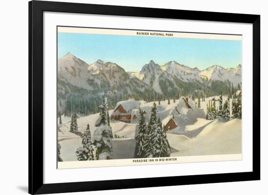 Rainier National Park in Winter, Washington-null-Framed Art Print