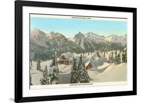 Rainier National Park in Winter, Washington-null-Framed Art Print