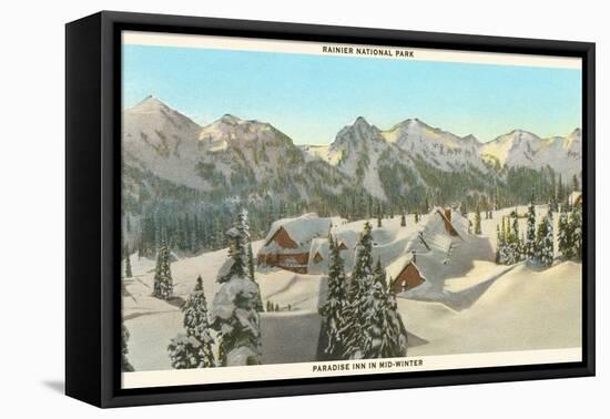 Rainier National Park in Winter, Washington-null-Framed Stretched Canvas